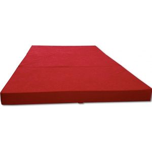 Logeermatras - camping matras - reismatras - opvouwbaar matras - 120 x 200 x 10 - rood