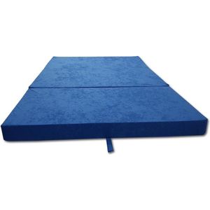 Logeermatras - camping matras - reismatras - opvouwbaar matras - 80 x 200 x 10 - blauw