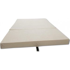 Logeermatras - Camping Matras - Reismatras - Opvouwbaar Matras - 80 X 200 X 10 - Creme