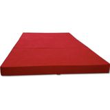 Logeermatras - camping matras - reismatras - opvouwbaar matras - 80 x 200 x 10 - rood