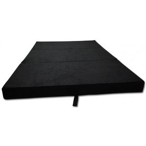Logeermatras - Camping Matras - Opvouwbaar - Zwart - Duurzame Foam Vulling
