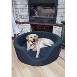 Luxe hondenmand XXL - 90 x 30 cm - wasbare hoes - donkerblauw hondenbed