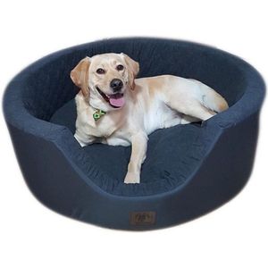 Luxe hondenmand XXL - 90 x 30 cm - wasbare hoes - donkerblauw hondenbed