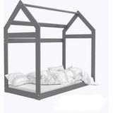 Houten bed - Huisbed - Huis bed - kinderbed - 160x80 - Grijs