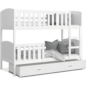 Stapelbed-kind-200x90cm-wit-inclusief Matrassen