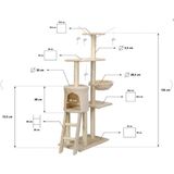 Krabpaal Kattenboom XXL 135 X 97 X 55 cm Beige