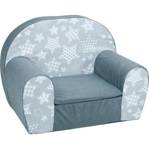 Luxe kinderstoel - zetel - sofa - 60 x 45 - grijs sterren