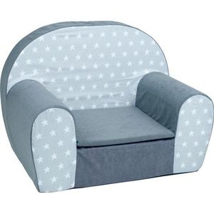 Luxe kinderstoel - zetel - sofa - 60 x 45 - grijs sterren