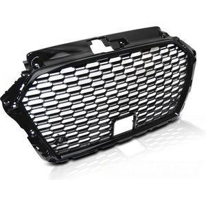 Grill voor AUDI A3/S3 (8V) vanaf 2017 hatchback/sedan/cabrio - glans zwart