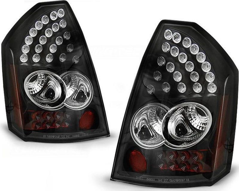 Achterlichten - Chrysler 300C - Zwart - LED - Set van Twee