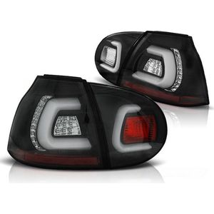 Achterlichten geschikt voor VW Golf 5 10-03-09 zwart LED strip
