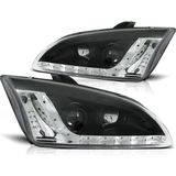 Koplampen - Ford Focus II - Zwart - Projectorkoplampen met LED-parkeerlicht