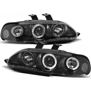 Koplampen dual halo rims HONDA CIVIC 09 91-08 95 4D ANGEL EYES ZWART