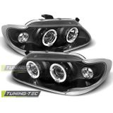 Koplampen dual halo rims RENAULT MEGANE / SCENIC 96-99 ANGEL EYES ZWART