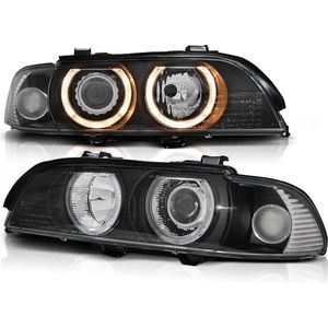 Koplampen dual halo rims BMW E39 09 95-06 03 ANGEL EYES H7/H7 ZWART