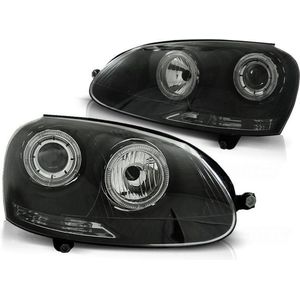 Koplampen dual halo rims VW GOLF 5 10 03-09 ANGEL EYES ZWART