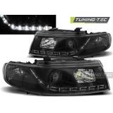 Koplampen met parkeerlicht SEAT LEON / TOLEDO 04 99-08 04 ZWART