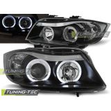 Koplampen dual halo rims BMW E90/E91 03 05-08 08 ANGEL EYES ZWART