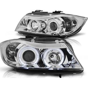 Koplampen dual halo rims geschikt voor BMW E90/E91 03 05-08 08 Angel Eyes chroom