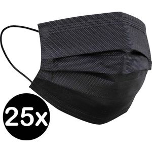 Mondkapje Wegwerp Zwart Mondmasker Mondkapje Wegwerp Mondkapjes Niet Medisch Universeel - 25x