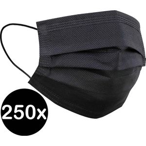 Mondkapje Wegwerp Zwart Mondmasker Mondkapje Wegwerp Mondkapjes Niet Medisch Universeel - 250x