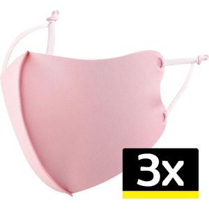 Mondkapje Wasbaar Roze Mondkapjes Verstelbaar Mondmasker - 3 stuks