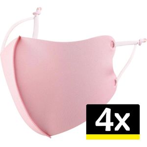 Mondkapje Wasbaar Roze Mondkapjes Verstelbaar Mondmasker - 4 stuks