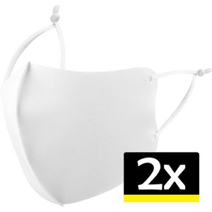 Mondkapje Wasbaar Wit Mondkapjes Verstelbaar Mondmasker Mask - 2 stuks