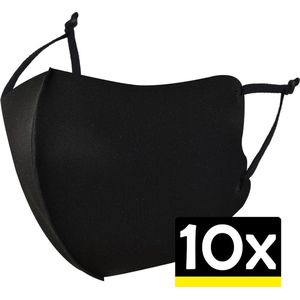 Mondkapje Wasbaar Zwart Verstelbaar - Mondmasker Wasbaar - Mondkapje Zwart Wasbaar - Mondkapjes Wasbaar Zwart Verstelbaar - 10 Stuks