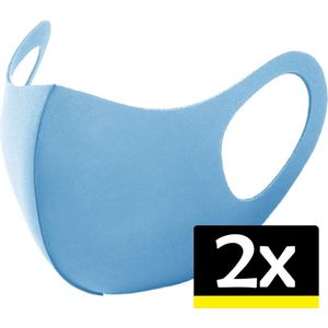 Mondkapje Wasbaar Mondmasker Blauw Mondkapjes Niet-medisch - 2 stuks