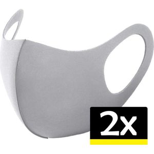 Mondkapje Wasbaar Mondmasker Grijs Mondkapjes Niet-medisch - 2 stuks