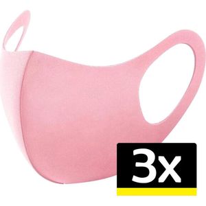 Mondkapje Wasbaar Mondmasker Roze Mondkapjes Niet-medisch - 3 stuks