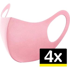 Mondkapje Wasbaar Mondmasker Roze Mondkapjes Niet-medisch - 4 stuks