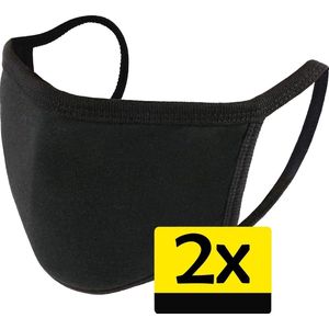 Mondkapje Wasbaar Katoen Mondmasker Zwart Niet-medisch Mask - 2 Stuks