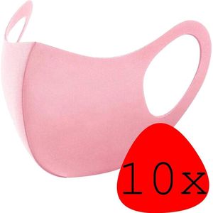 Wasbaar Mondkapje Roze Wasbaar Mondmasker Elastisch Mondkapjes - 10 stuks