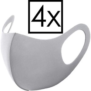 Mondkapje Wasbaar Universeel Mondmasker Wasbaar Niet Medisch Grijs - 4x