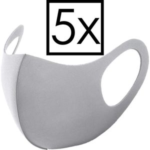 Mondkapje Wasbaar Universeel Mondmasker Wasbaar Niet Medisch Grijs - 5x