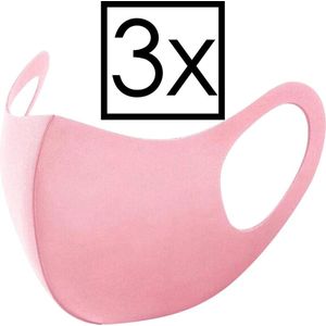 Mondkapje Wasbaar Universeel Mondmasker Wasbaar Niet Medisch Roze - 3x