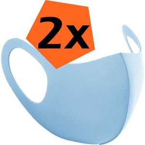 Mondkapje Wasbaar Blauw Mondmasker Wasbaar Mondkapje Wasbare Mondkapjes Universeel - 2 Stuks