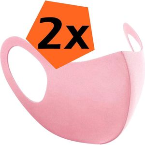 Mondkapje Wasbaar Roze Mondmasker Wasbaar Mondkapje Wasbare Mondkapjes Universeel - 2 Stuks