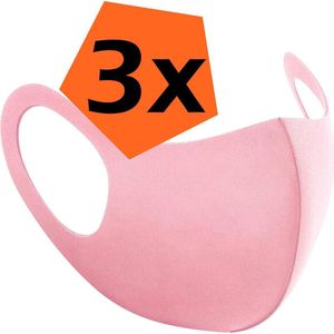 Mondkapje Wasbaar Roze Mondmasker Wasbaar Mondkapje Wasbare Mondkapjes Universeel - 3 PACK