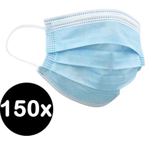 Mondkapje Wegwerp Mondkapjes Mondmasker - Niet Medisch - Blauw - 150x