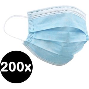 Mondkapje Wegwerp Mondkapjes Mondmasker - Niet Medisch - Blauw - 200x