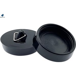 Waterval gootsteenstopper PVC Zwart - Afvoerstop Wasbakstop - 45.5mm tot 42.5mm - 2 stuks