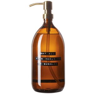 Wellmark - Handzeep - Bruin Glas - Messing Pomp - 1000ml
