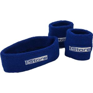 TJ Store® - Blauw - Set zweetbanden - Zweetbanden - hoofdband - polsband - zweetbandje - zweet band - sport band - sport banden - zweet band - sport - zweetbanden set - sportband set