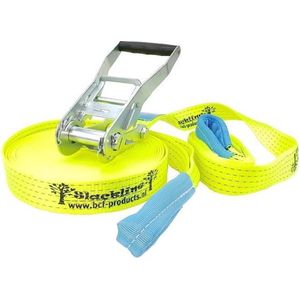 BCF-Products Slackline-set Basic L, 50 mm, lengte 15 m totaal (13+2 m), verkeersgeel