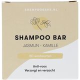 Shampoo Bar Jasmijn - Kamille | Handgemaakt in Nederland | SLS- & SLES-vrij | Dierproefvrij | Vegan | Ideaal voor droog haar | Zeer geschikt voor een droge hoofdhuid | 100% biologisch afbreekbare verpakking