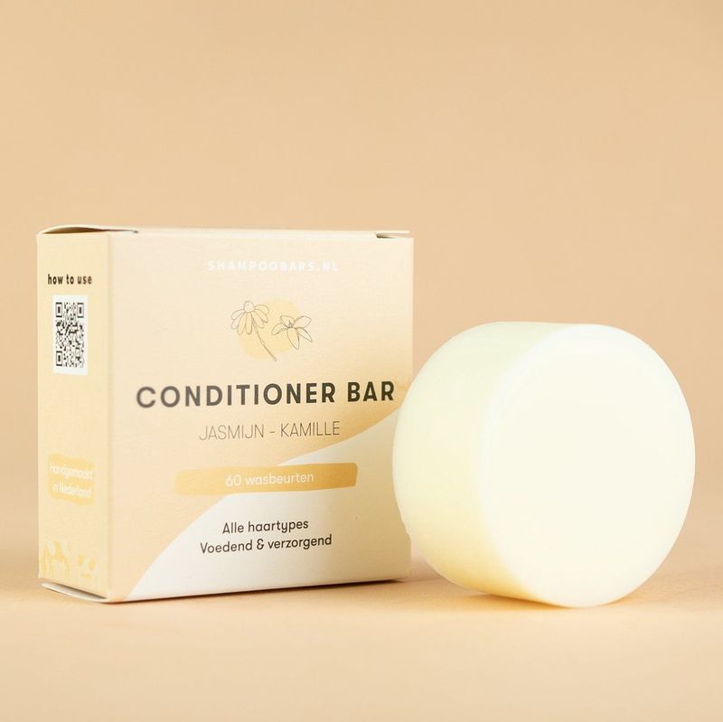 Conditioner Bar Jasmijn - Kamille | Handgemaakt in Nederland | 100% biologisch afbreekbare verpakking