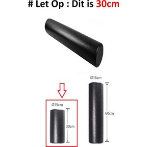Foam roller - Yoga massage roller - Yoga roller- Fitness roller - EPP - Zwart - 30cm
